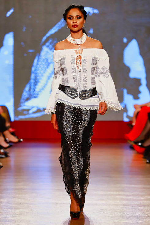 Fusta organza cu perle RM-9